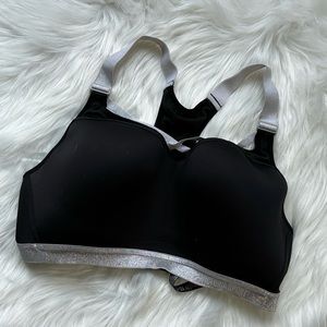 EUC Victoria Secret Black and Sparkly Silver Sports Bra